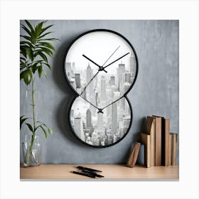 New York City Wall Clock Canvas Print