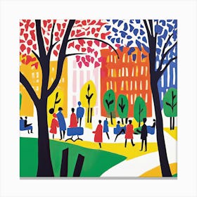 Urban Park Scene in Style of Matisse 2 Canvas Print