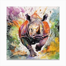 Rhino Splash Canvas Print