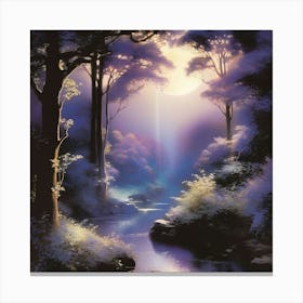 Moonlight In The Forest 1 Canvas Print