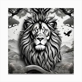 Lion In The Forest 43 Canvas Print