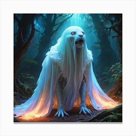 Ghost Glowing Ghost Animal 3 Canvas Print