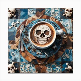 Skull Coffee 1 Canvas Print