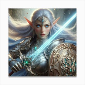 Elf Girl With Sword 4 Canvas Print