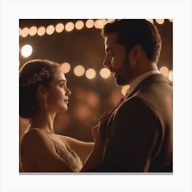 Bride And Groom Dance Canvas Print
