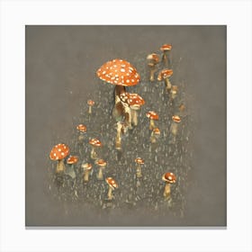 Mushrooms In The Rain Canvas Print