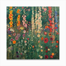 Flower Garden. Gustav Klimt Style Canvas Print