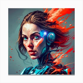 Cyborg Girl Canvas Print