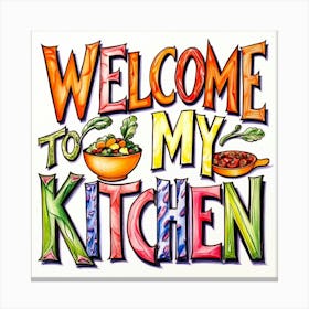 Coloured Words Kitchen Design Canvas Print