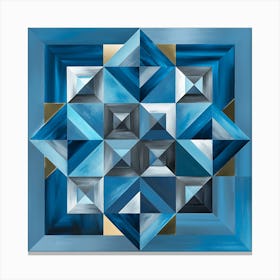 Geometric Shapes With Blue 2 Canvas Print