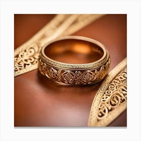 Anillo De Boda Totalmente De Oro Canvas Print