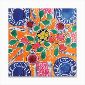 Table With Wine Matisse Style 1 Canvas Print