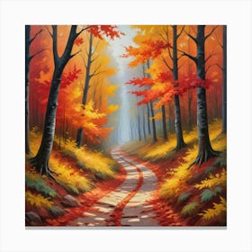 Autumn Road paintings art print Canvas Print