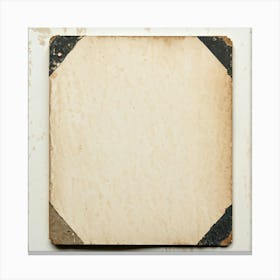 An Aged Advertising Card Resting On Rough Textured Cardboard Its Edges Worn And Slightly Torn Emb (1) Canvas Print