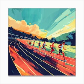 A Track And Field Competition Lofi Illustration 1718702784 2 Canvas Print