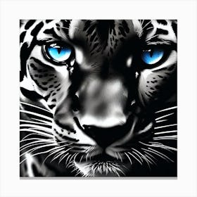 Leopard With Blue Eyes Canvas Print