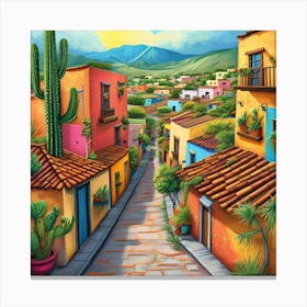 Mexican Village 1 Canvas Print