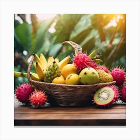 Tropical Bounty: A Cornucopia of Fruit Canvas Print