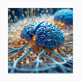 Brain With Wires 16 Canvas Print