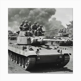 Tiger Tanks In Action 1 Canvas Print