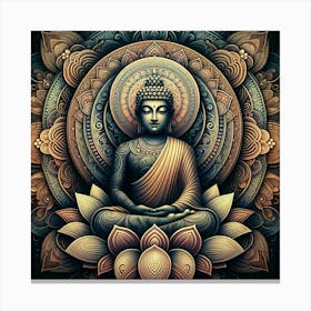 Buddha In Lotus 3 Canvas Print