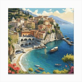 Default Italian Shore Art Print 1 Canvas Print