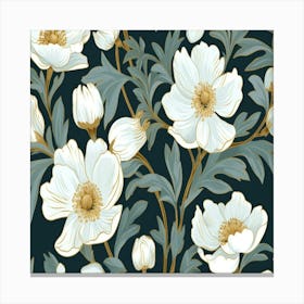 White Anemones Canvas Print