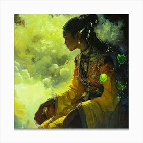 Lady In Yellow Canvas Print