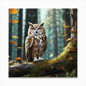 Owl In The Forest 212 Canvas Print