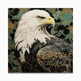 Ohara Koson Inspired Bird Painting Golden Eagle 3 Square Canvas Print