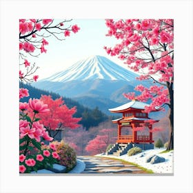 Pink Cherry Blossoms 2 Canvas Print