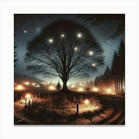 Tree At Night 4 Canvas Print