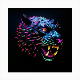 Neon Tiger Head 1 Canvas Print