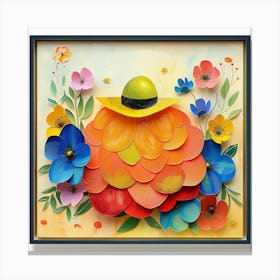 Flowers In A Hat Canvas Print