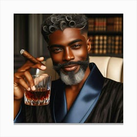 Portrait Of A Man With A Cigar-8 Canvas Print