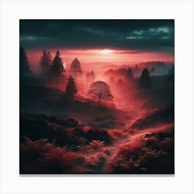 Sunset In The Forest 60 Canvas Print