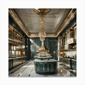 Gold And Black Kitchen 2 Canvas Print