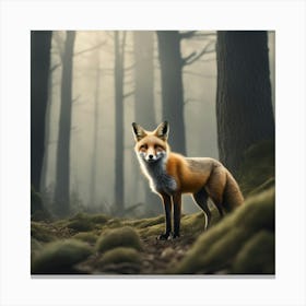 Red Fox In The Forest 20 Canvas Print