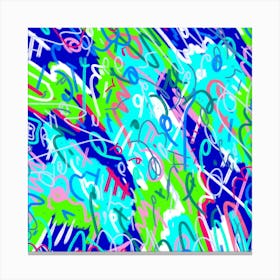 Green and Blue Pop Art Canvas Print