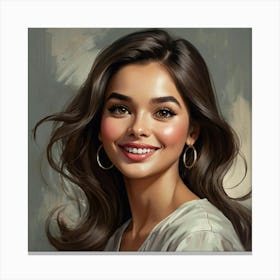 Default The Beautiful Girl In The Caricature Painting Is Depic 0 Canvas Print