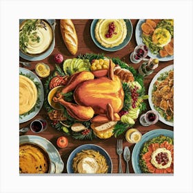 Thanksgiving Dinner Canvas Print