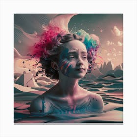 Girl In The Water 1 Canvas Print