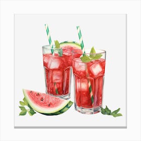 Watermelon Cocktail 16 Canvas Print