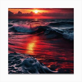 Sunset Over The Ocean 66 Canvas Print