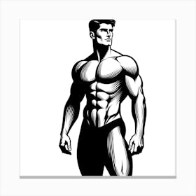 Muscular Bodybuilder Canvas Print