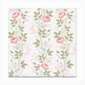 Flowers Roses Pattern Nature Bloom Canvas Print