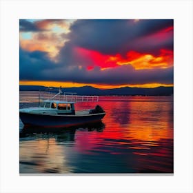 Sunset Boat Canvas Print