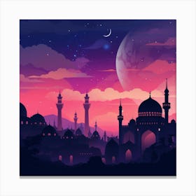 Islamic City At Night 6 Canvas Print