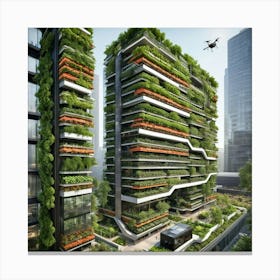 Green City 1 Canvas Print