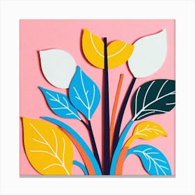 Paper Cut Flowers Canvas Print